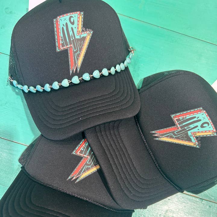 Caminhão de Espuma de Parafuso Turquesa | Boné Ocidental | Chapéu Rodeo | por atacado de Vibes Hat Company