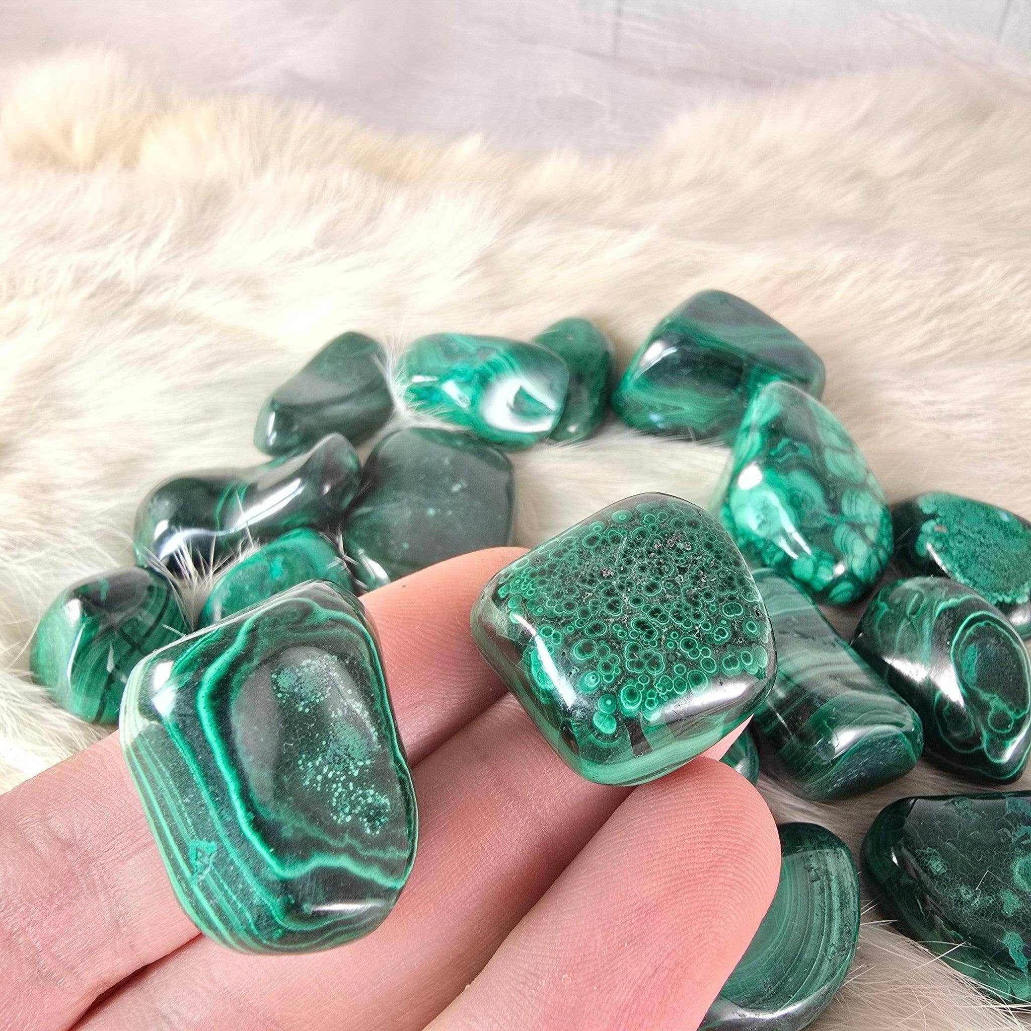 Aquamarine Daydream Wholesale - Wholesale Spiritual Stone/Crystal - 1 lb. Malachite Tumbles ~ Polished Bulk Crystals ~ Minerals2