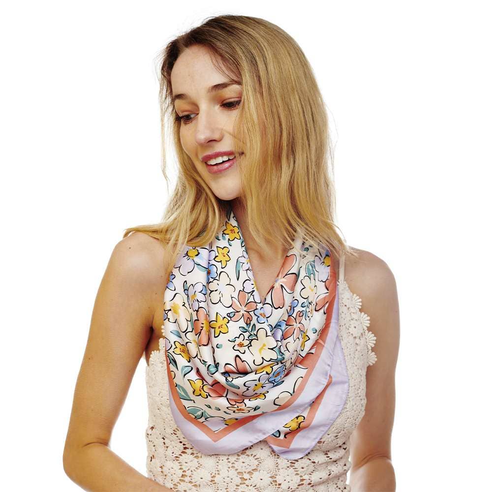 anbfashion - Wholesale Scarf - Women's - FLORAL PRINTED SILKY SCARF SPSS-27101