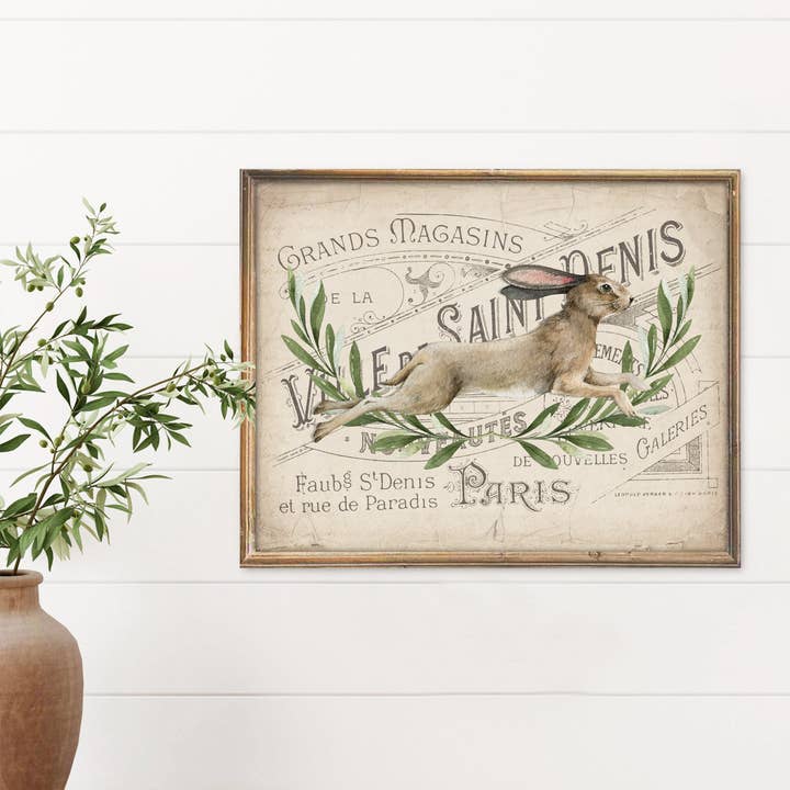 Leaping Bunny Spring Art Print for wholesale by Paper House Print Shop