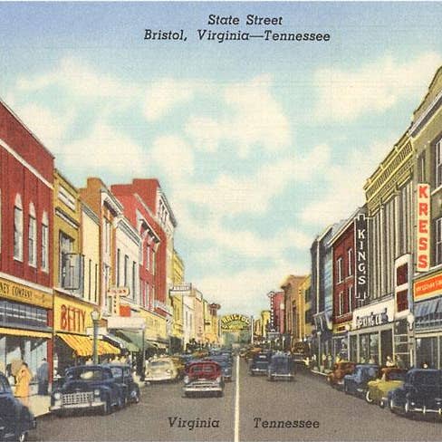 Impressão de Arte TN-139 State Street, Bristol, Virgínia e Tennessee por atacado de Found Image Press