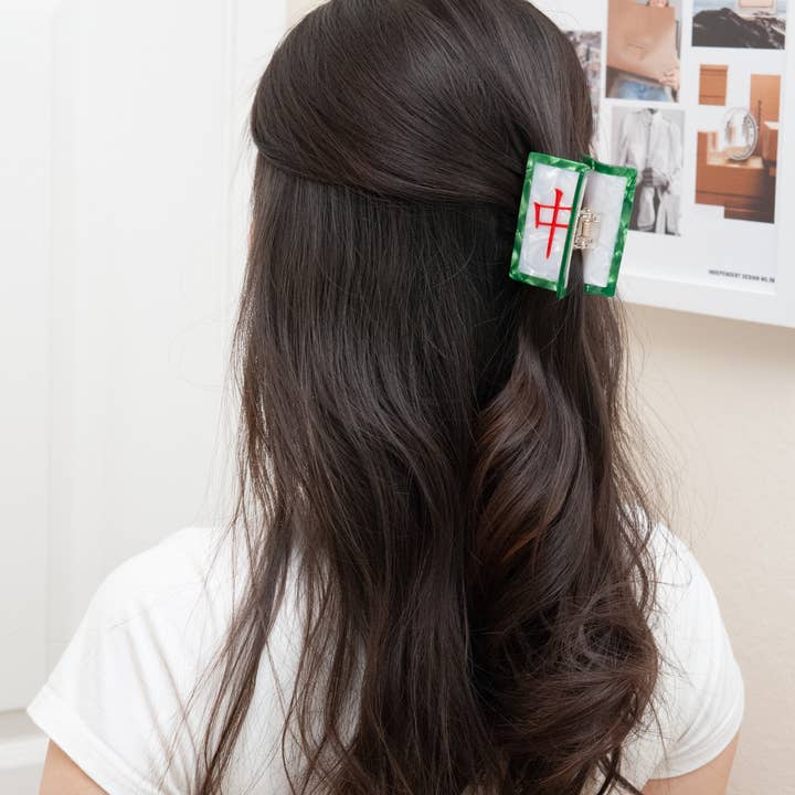 SOMETHING MINTY - Wholesale Hair Clip - Women's - Mahjong Hair Claw Clip2