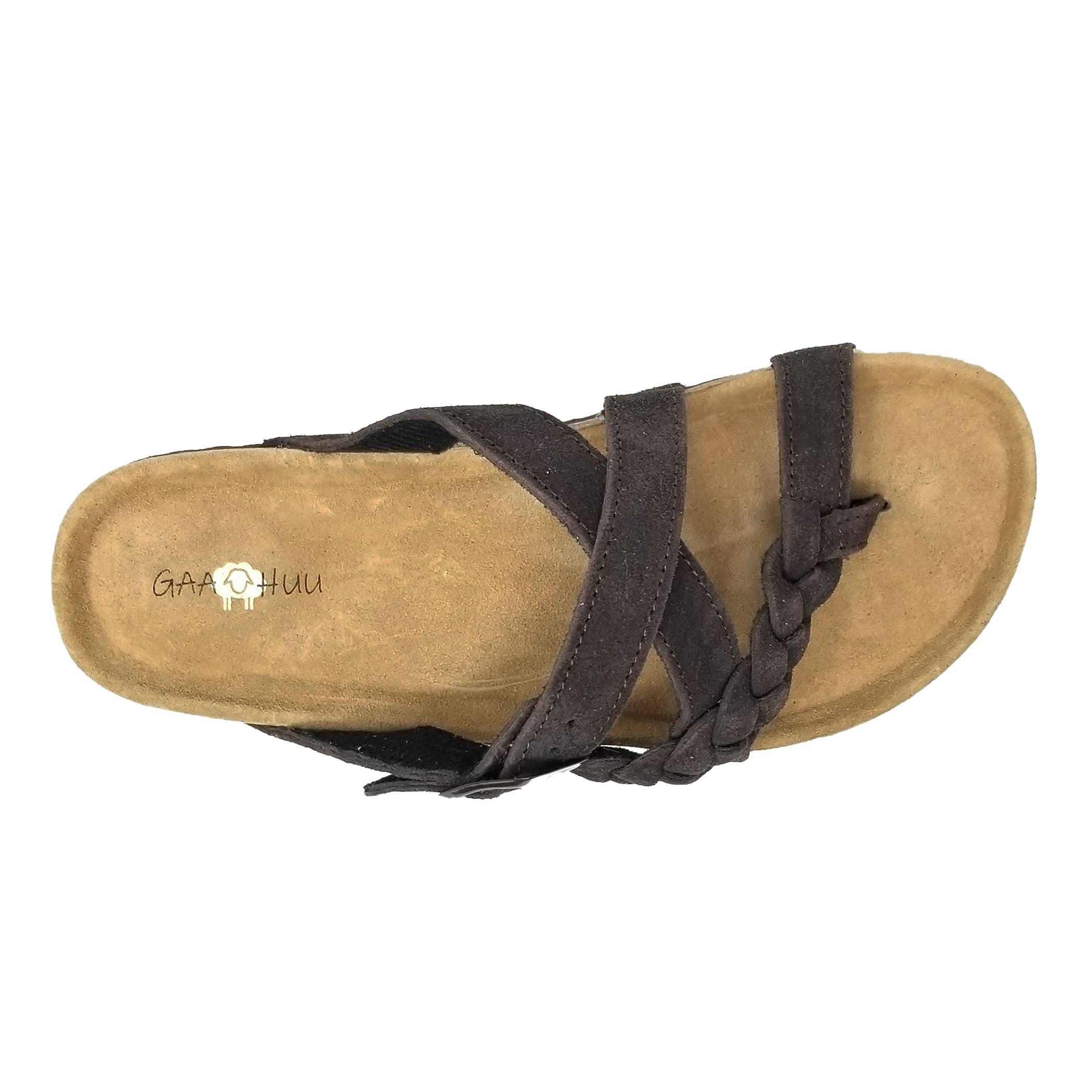 gaahuu - Wholesale Sandals - Women's - Braided Criss Cross Buckled Leather Footbed Sandal8