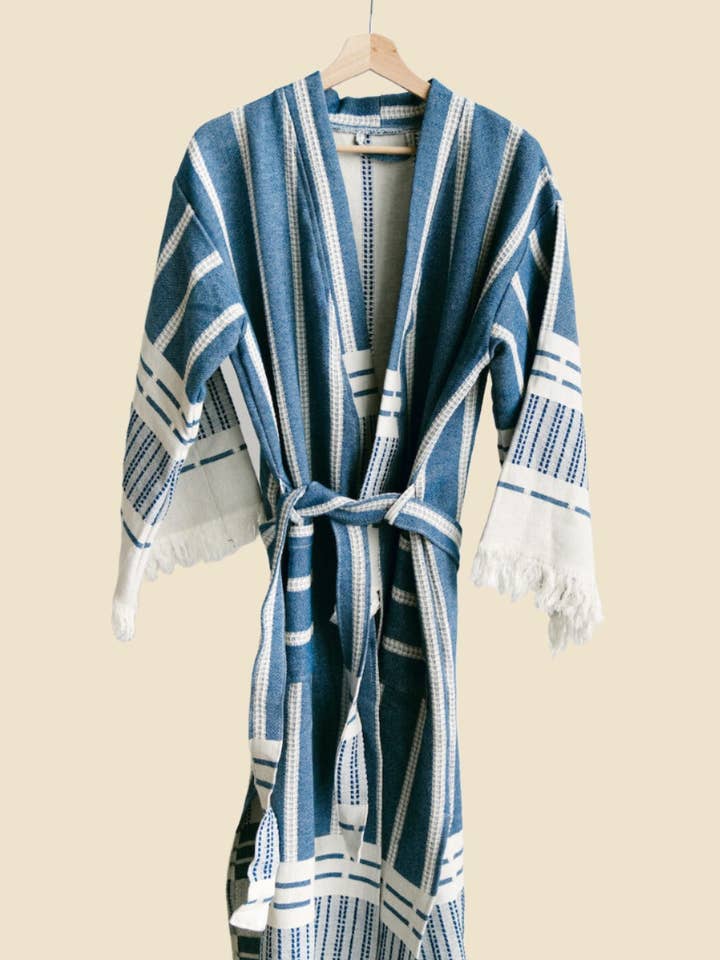One Stone Goods - Wholesale Robe - Unisex - Nipi Blue Bathrobe