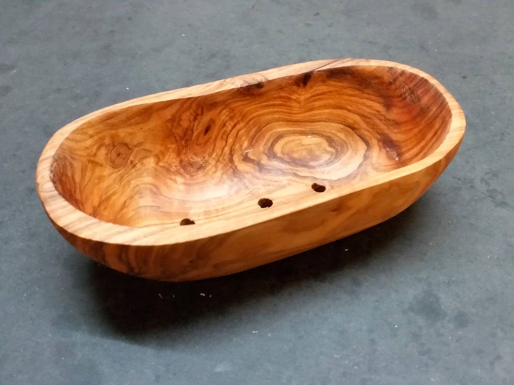 olivenholz-erleben - Wholesale Bath Soap Dish - soap dish RAINBOW oval small, approx. 12 - 13 cm2