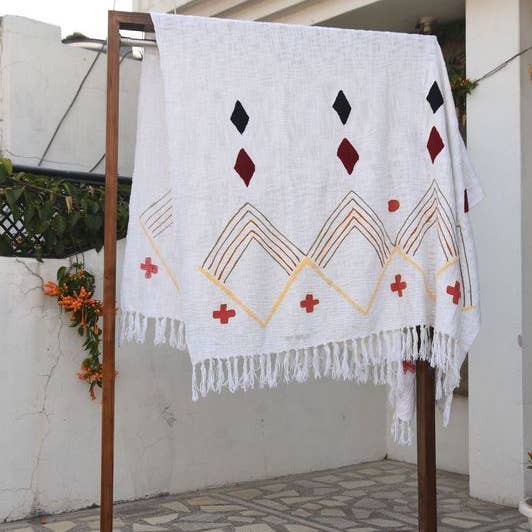 Couverture en coton indien bohème en tissu de boue pour la vente par Fabdivine