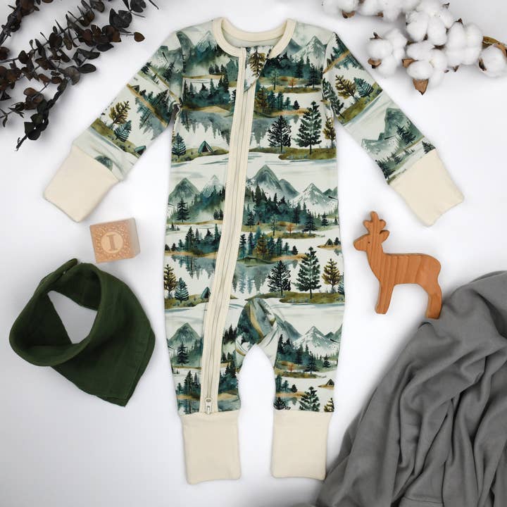 Earthy - Wholesale Sleepsuit - Baby - Organic Cotton Baby Pajamas 2-Way Zipper Sleeper, Teton