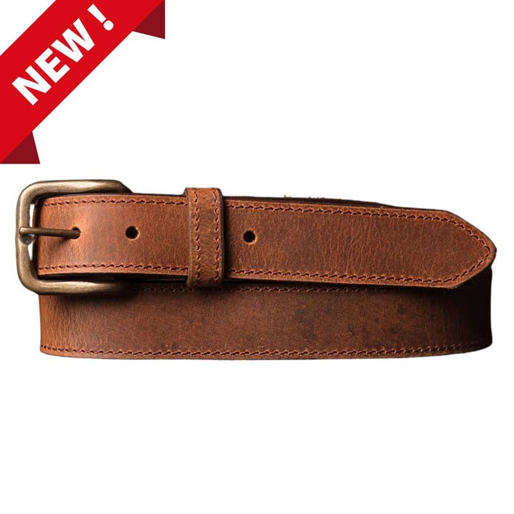 NAB LEATHER – wholesale Belt – Men's – The Voyager Belt - Stitched Full-Grain Distressed Leather Belt