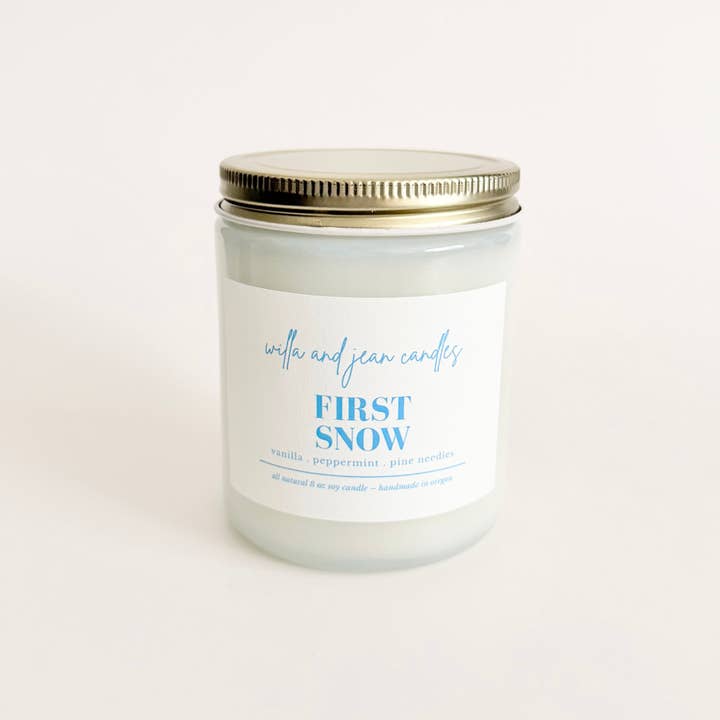 Willa and Jean Candles - Wholesale Jar/Filled Candle - First Snow 8 oz