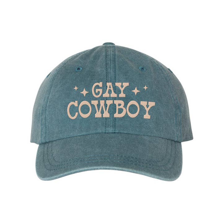 Gay Cowboy Embroidered Pigment-Dyed Cap for wholesale by femfetti