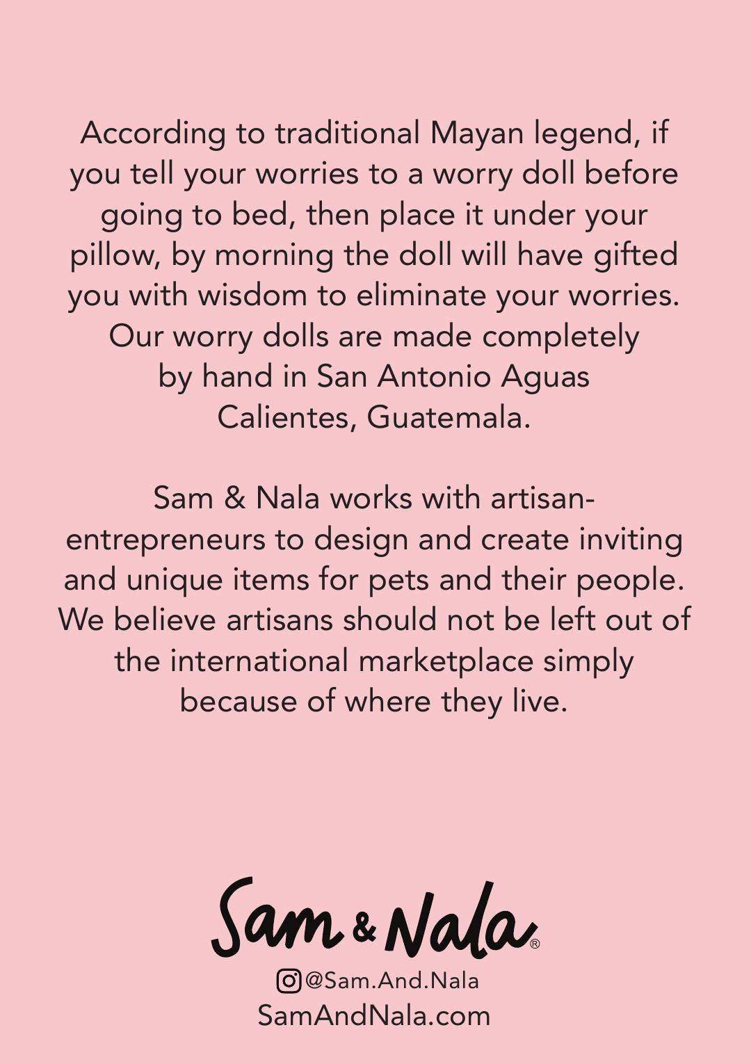 Sam & Nala | intentional style for pets & their people - Venta al por mayor Muñeca - Niños - Muñeca de las Preocupaciones para Relaciones (Hecha a mano en Guatemala) - Comercio Justo2