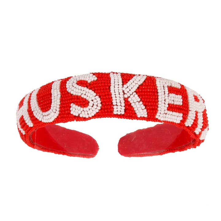 Nebraska Huskers Beaded Headband by Desden for wholesale by Desden