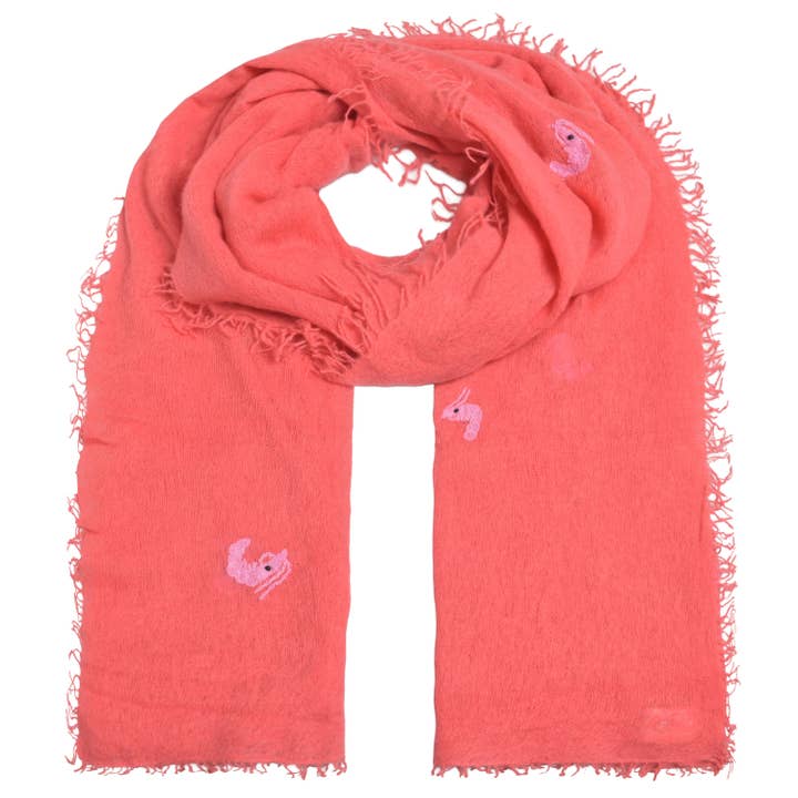 Cashmere-sjal Scampi-cs i korall för wholesale av cute stuff GmbH