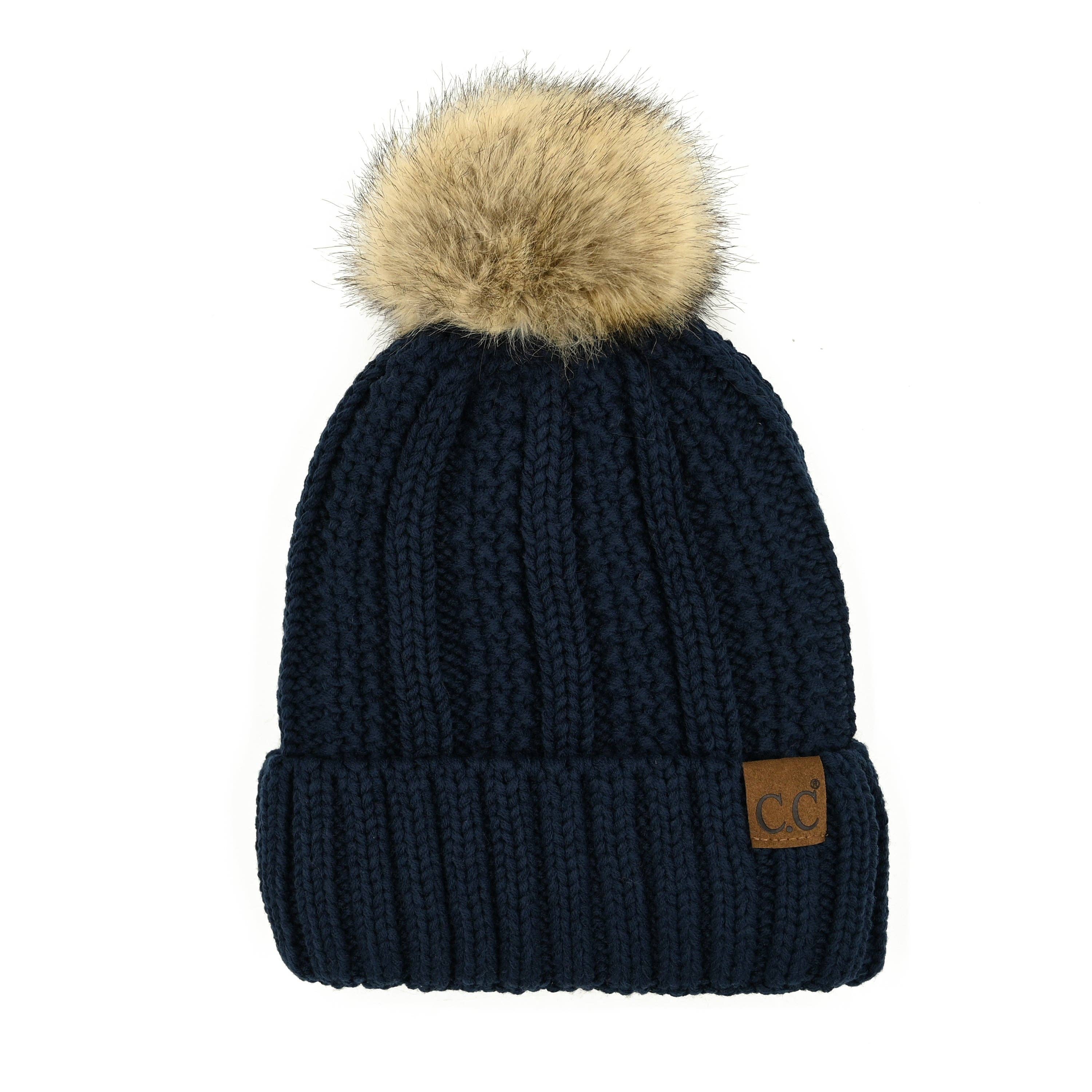 Truly Contagious – Großhandel Beanie – Damen – CC Mütze mit auffälligem Kunstpelz-Bommel (YJ-820)16