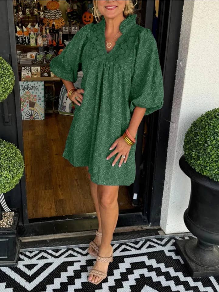 Wholesalesir - Wholesale Dress - Women's - V-neck Lace Patchwork Dress