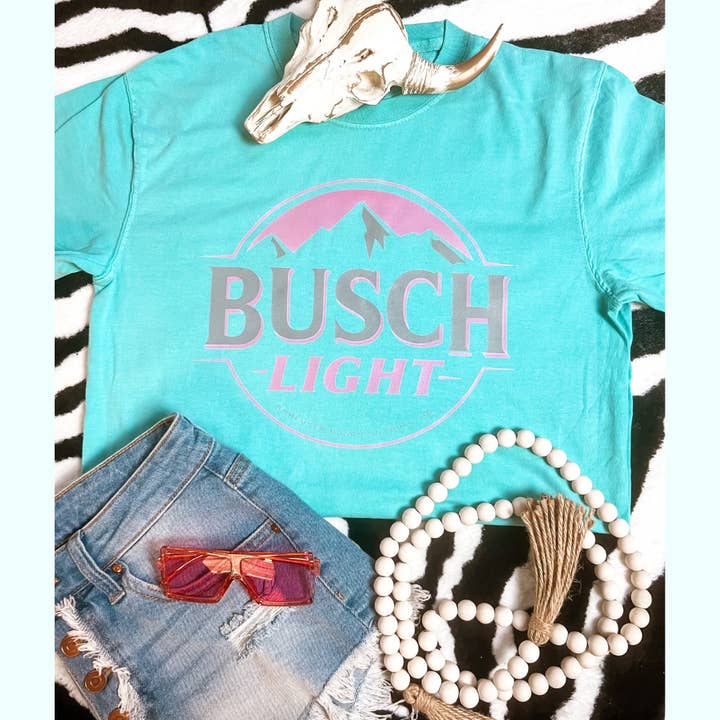 Pink Busch Light Graphic Tee for wholesale by ZZ Threadz