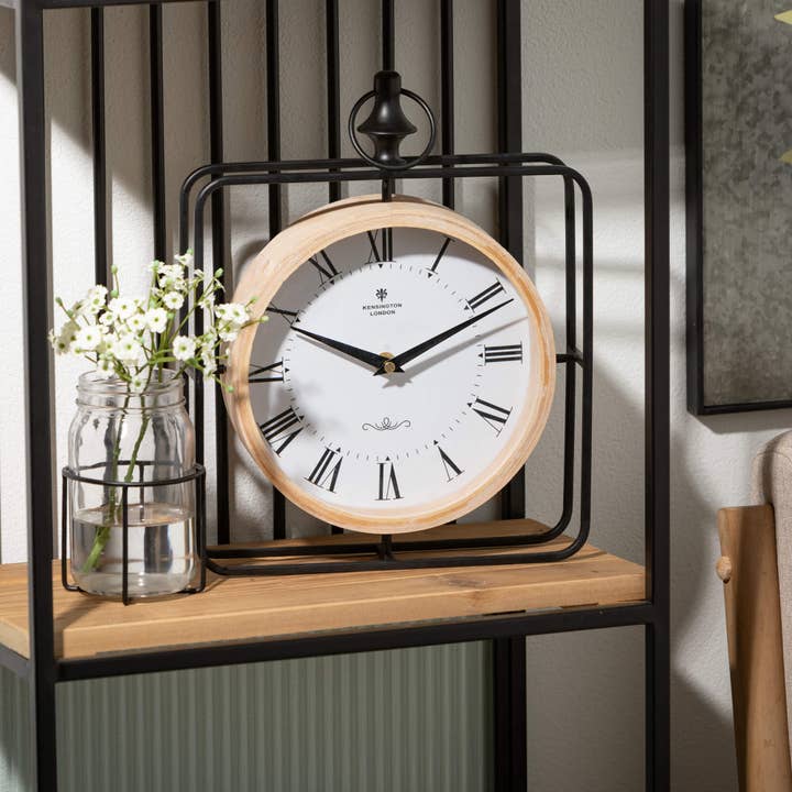 Sullivans Home Decor - Wholesale Desk Clock - Wood & Metal Framed Desk Clock