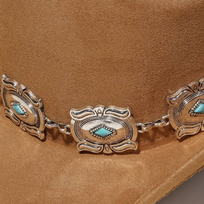 Anarchy Street – Chapéu de cowboy - Mulher por atacado – Chapéu de Cowboy com Disco de Corrente Concho7