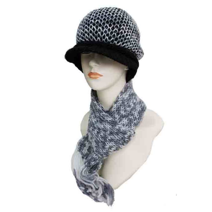 Cap Zone - Wholesale Beanie - Women's - Visor Design Crochet Super Softness Two Set Beanie4