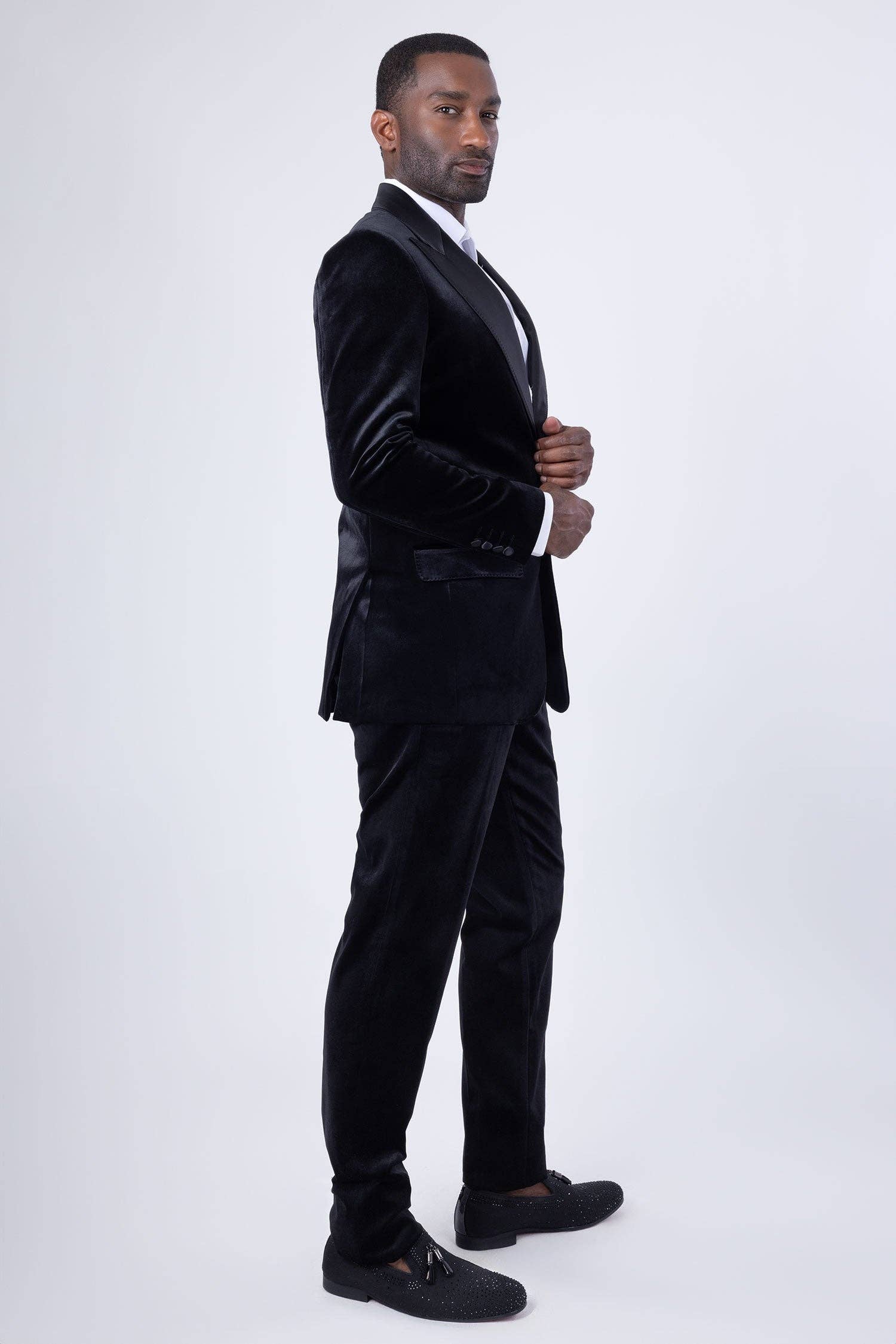 BARABAS – wholesale Kostymset – Herr – Sammetsglänsande tyg Peak Lapel barockdräkt för män 4SU2910