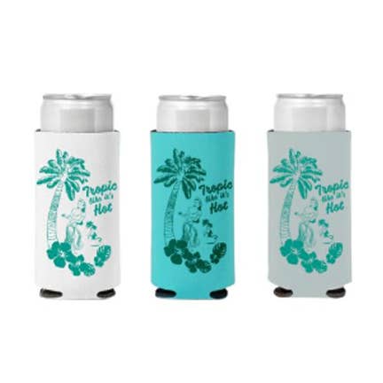 TROPIC LIKE IT'S HOT Tall Can Coozie for wholesale by The Admiral's Daughters