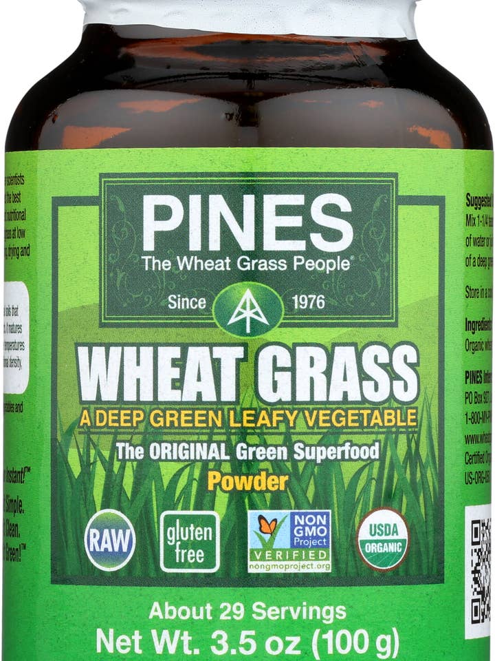 3.5oz Wheat Grass Powder for wholesale by Pines International