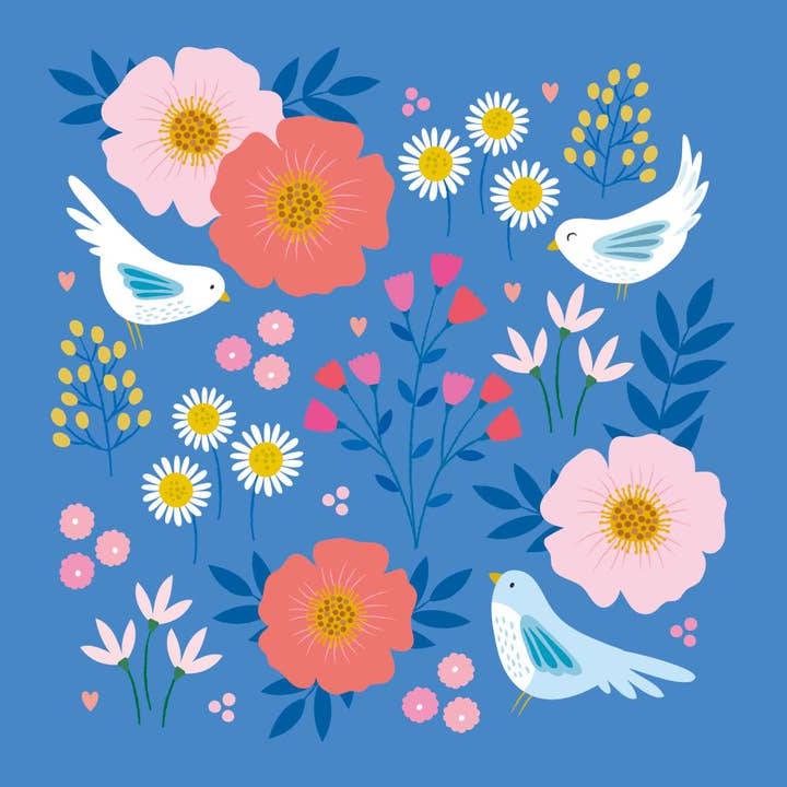 Klara Hawkins – wholesale Everyday greeting card – Blank Greetings Card | Art Card Blue Birds1