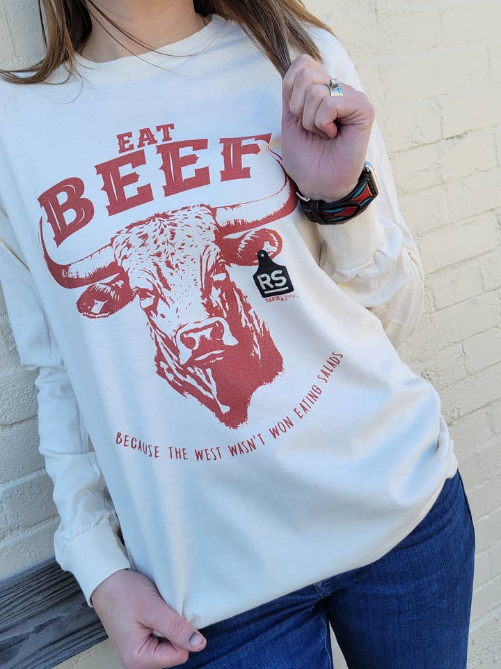 Eat Beef West Wasn't Won Graphic T-Shirt for wholesale by Ranch Swag