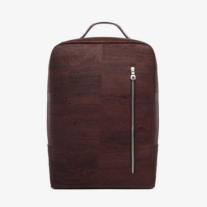 Zaino grande in sughero marrone con cerniera verticale per la vendita all'ingrosso da parte di Artelusa