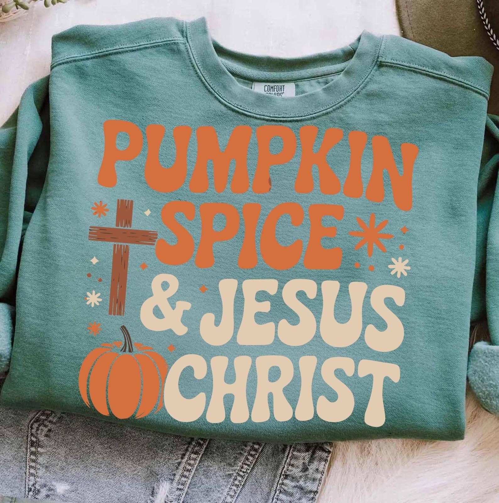 Glaime - Vente T-shirt à imprimés – unisexe - T-shirt Christian Fall Comfort Colors, Sweatshirt Religieux0