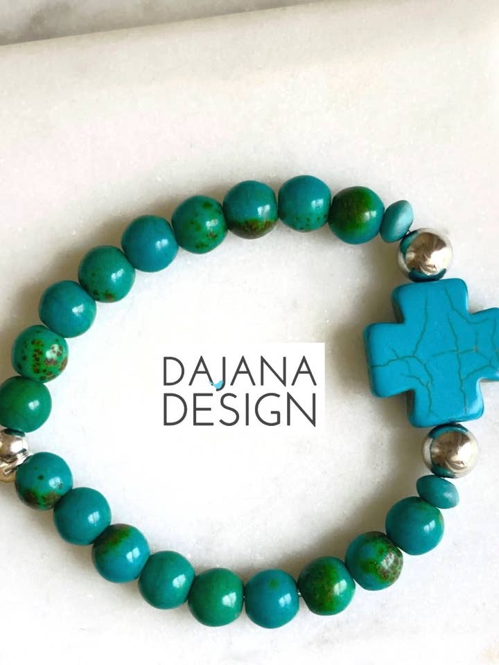 Blue Square Cross Bracelet for wholesale by Dajana Design