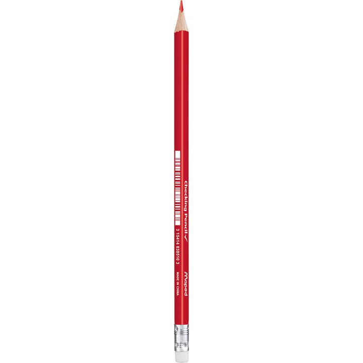 Janod - Wholesale Pencil - Triangular Red Checking Pencils x12