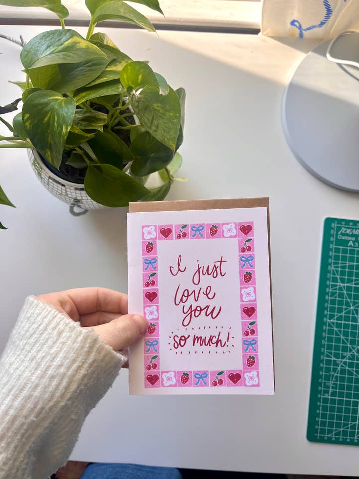 I Just Love You So Much! Valentine's Greeting Card for wholesale by Hanstan Studio