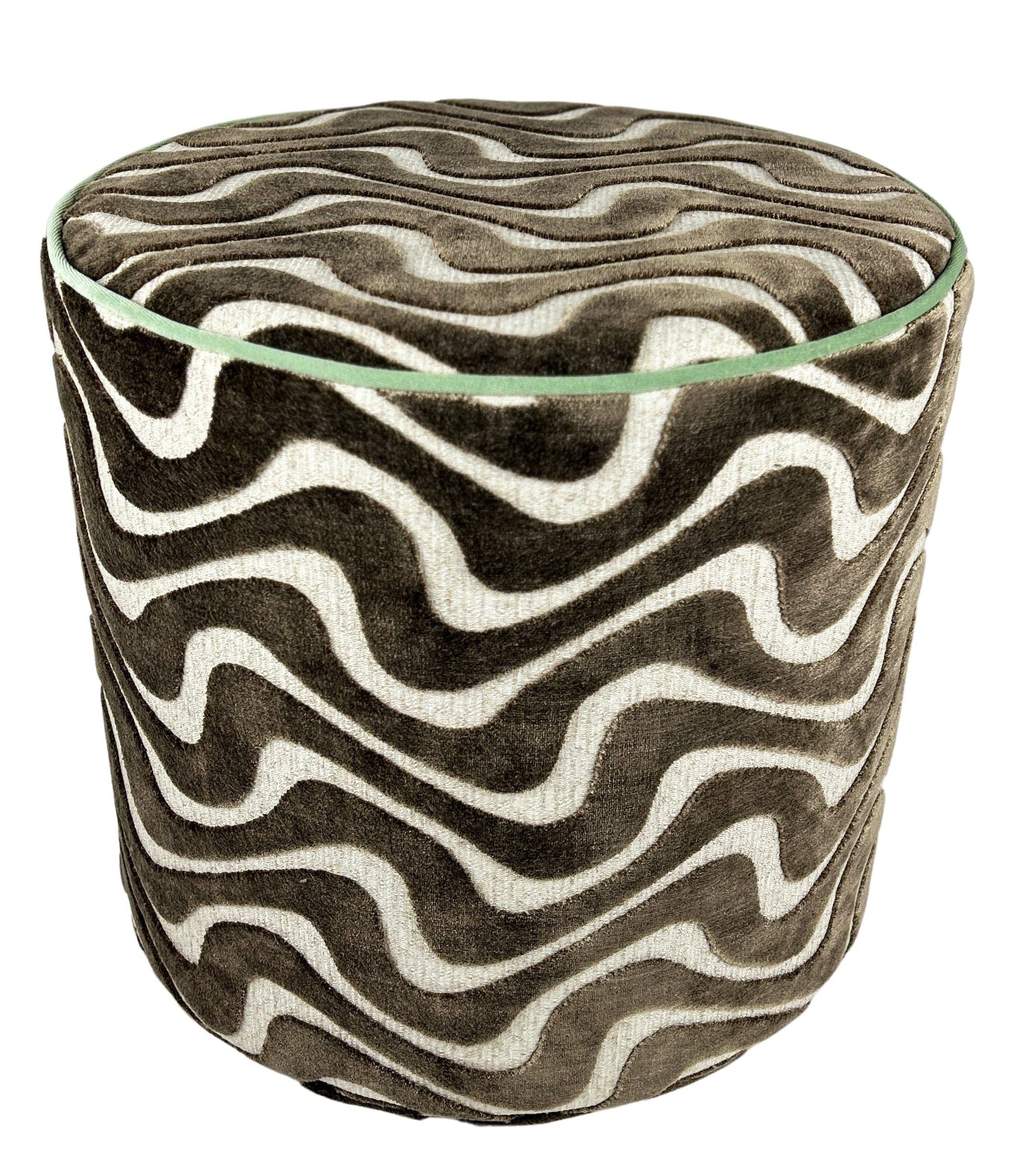 Piper-Collection - Wholesale Ottoman - Perch Isabel - brown/beige stool w/ cord (MADE TO ORDER)0