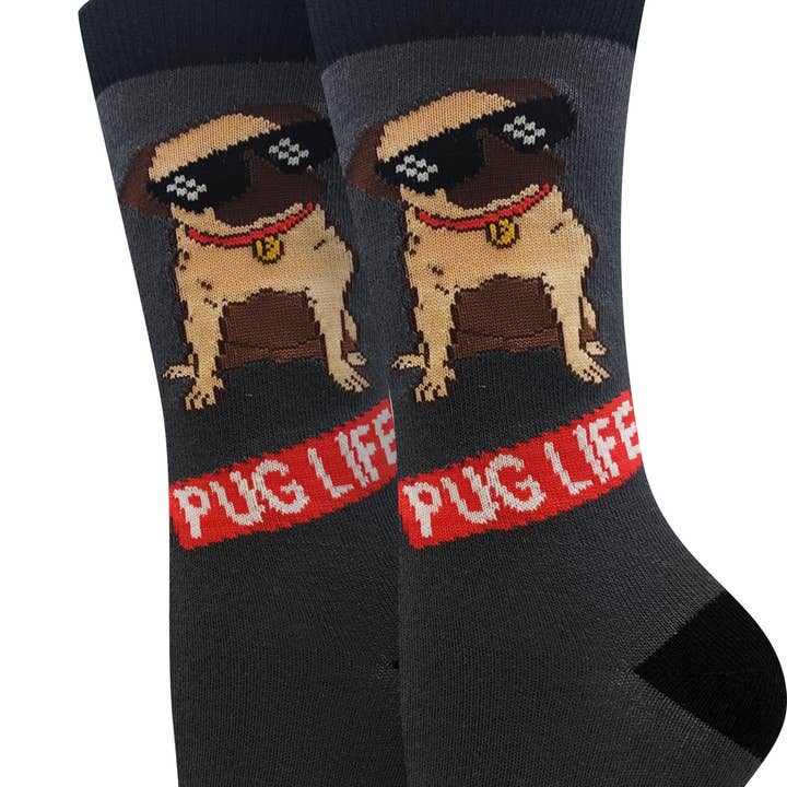 Pug Life Strumpor Dam för wholesale av Sock Harbor / Bigfoot Sock Co.
