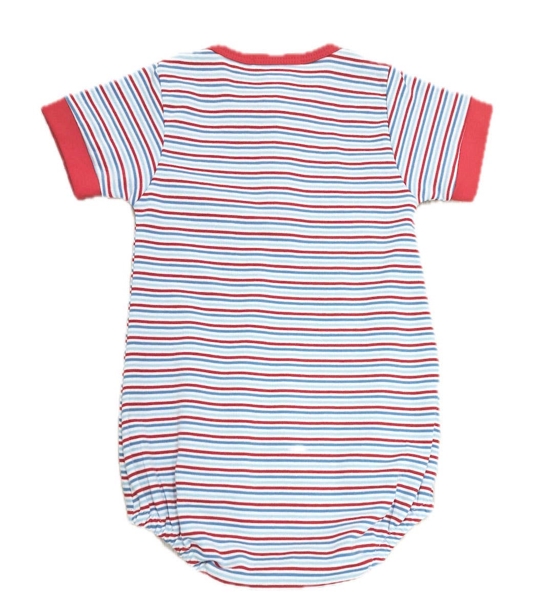 Marco and Lizzy - Vendita all'ingrosso Tutina (senza piedini) - Neonati - Pagliaccetto da bambino a righe rosse, bianche e blu1