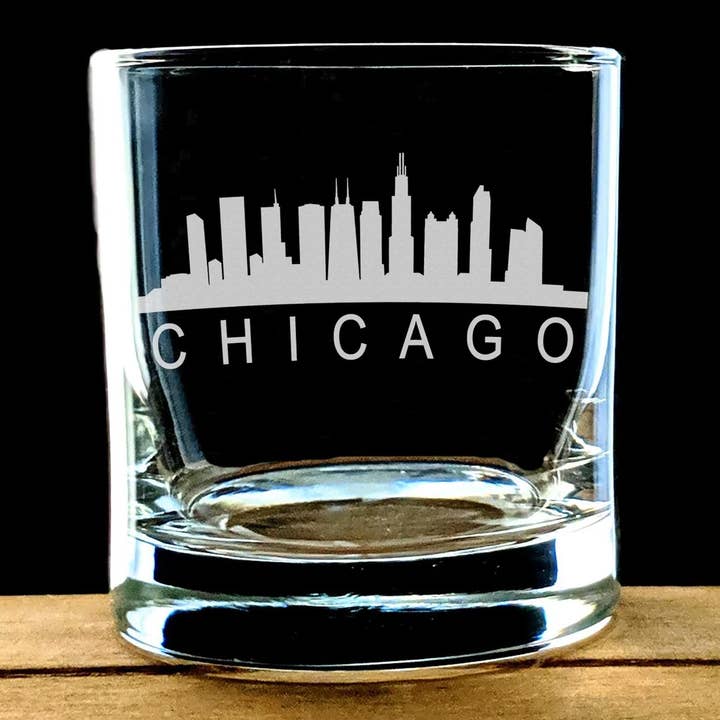 Chicago Whiskey Glass - Chicago Gift for wholesale by GrayFoxTradingCo