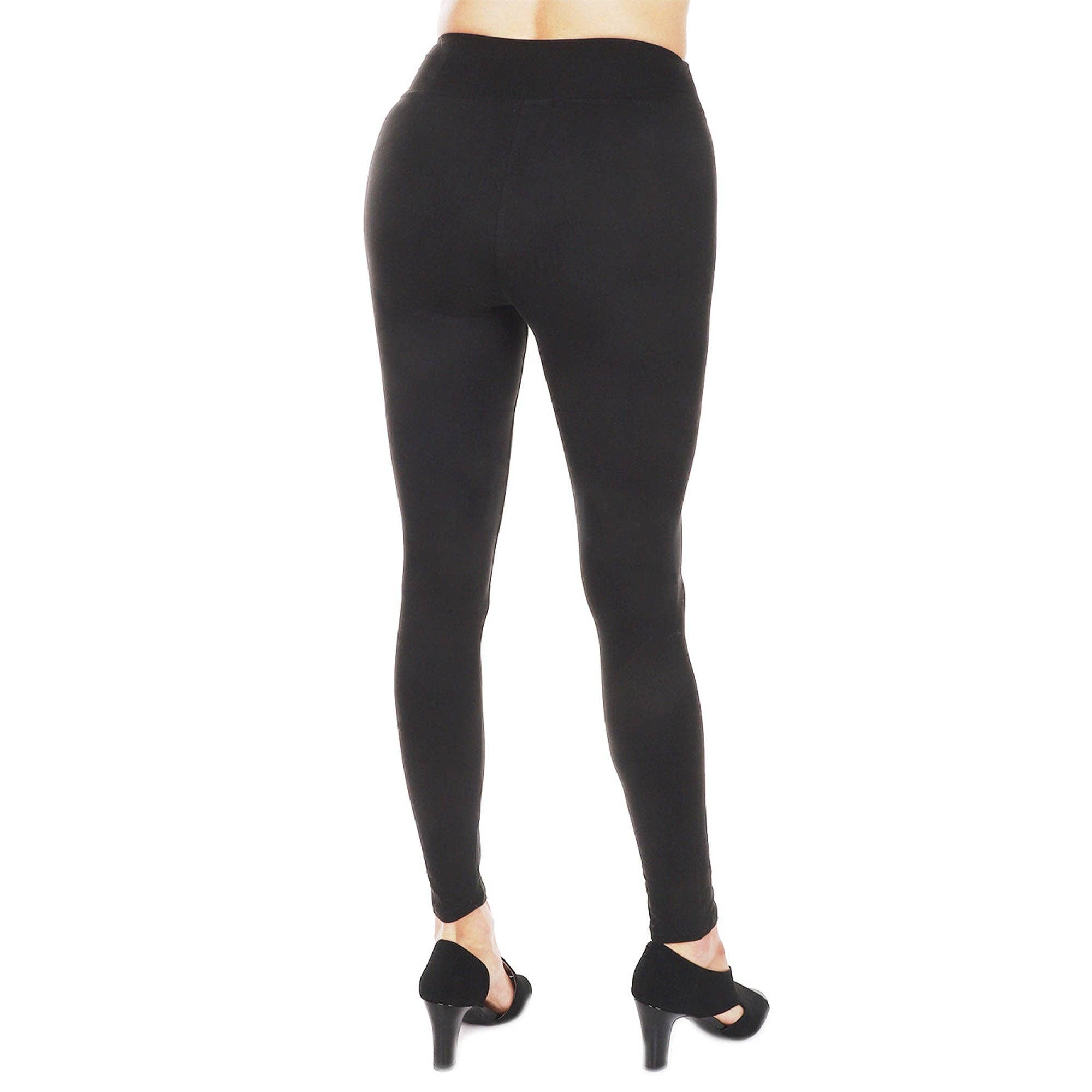 NEGRO Leggings suaves de control de abdomen con banda de 5 pulgadas LGR5 80501 (6 piezas) de venta al por mayor en Faire3