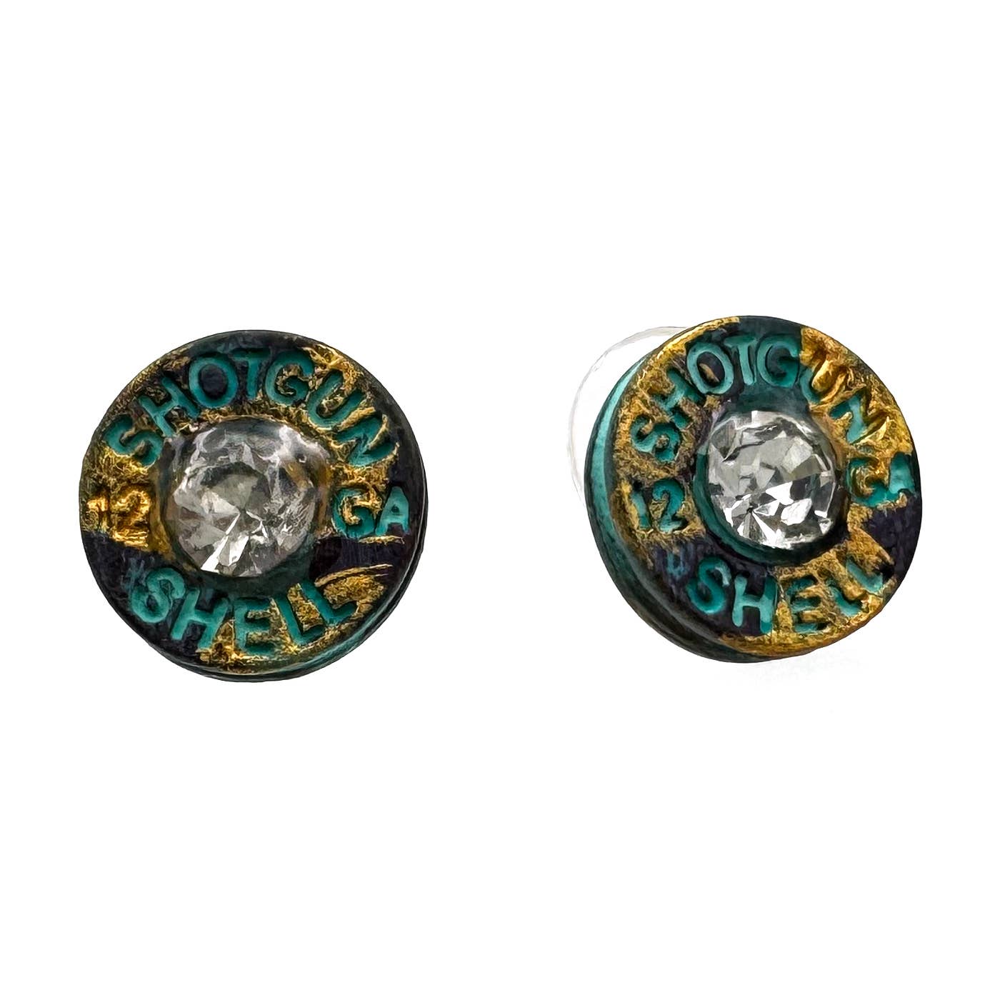 Lunar Deer - Wholesale Stud/Post Earrings - Bullet Shell Rhinestone Western Earring6
