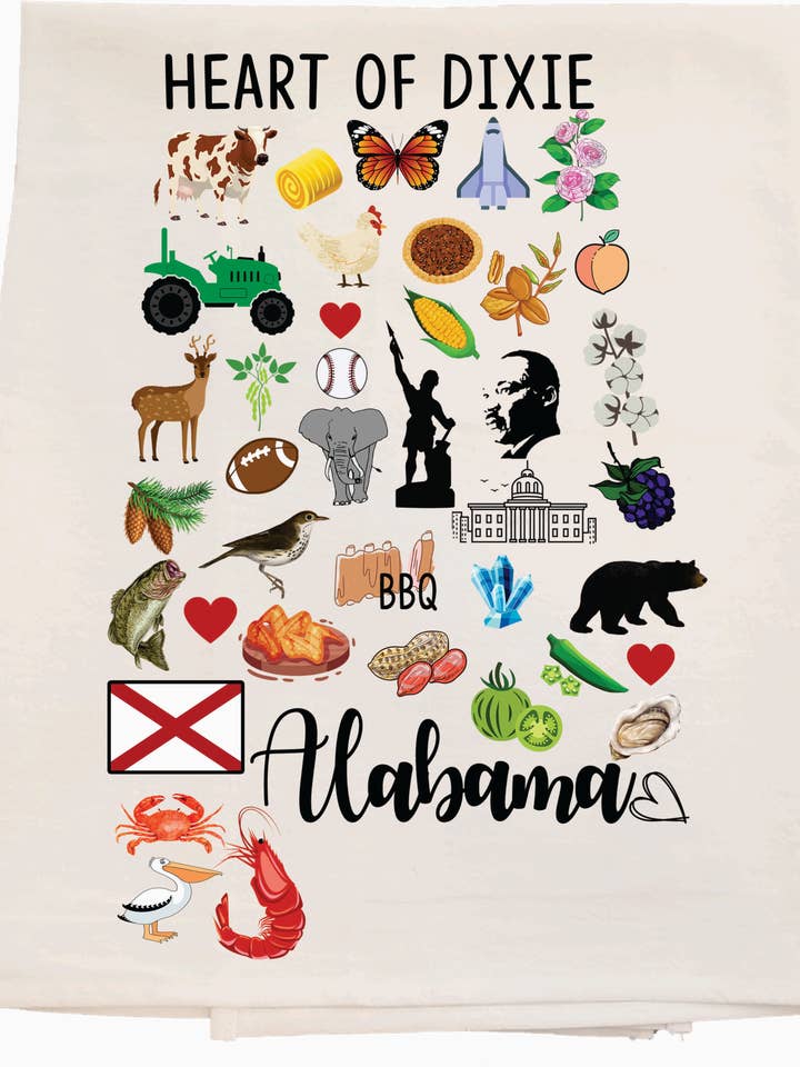 All Things Alabama Tea Towel for wholesale by Bunnies and Bows