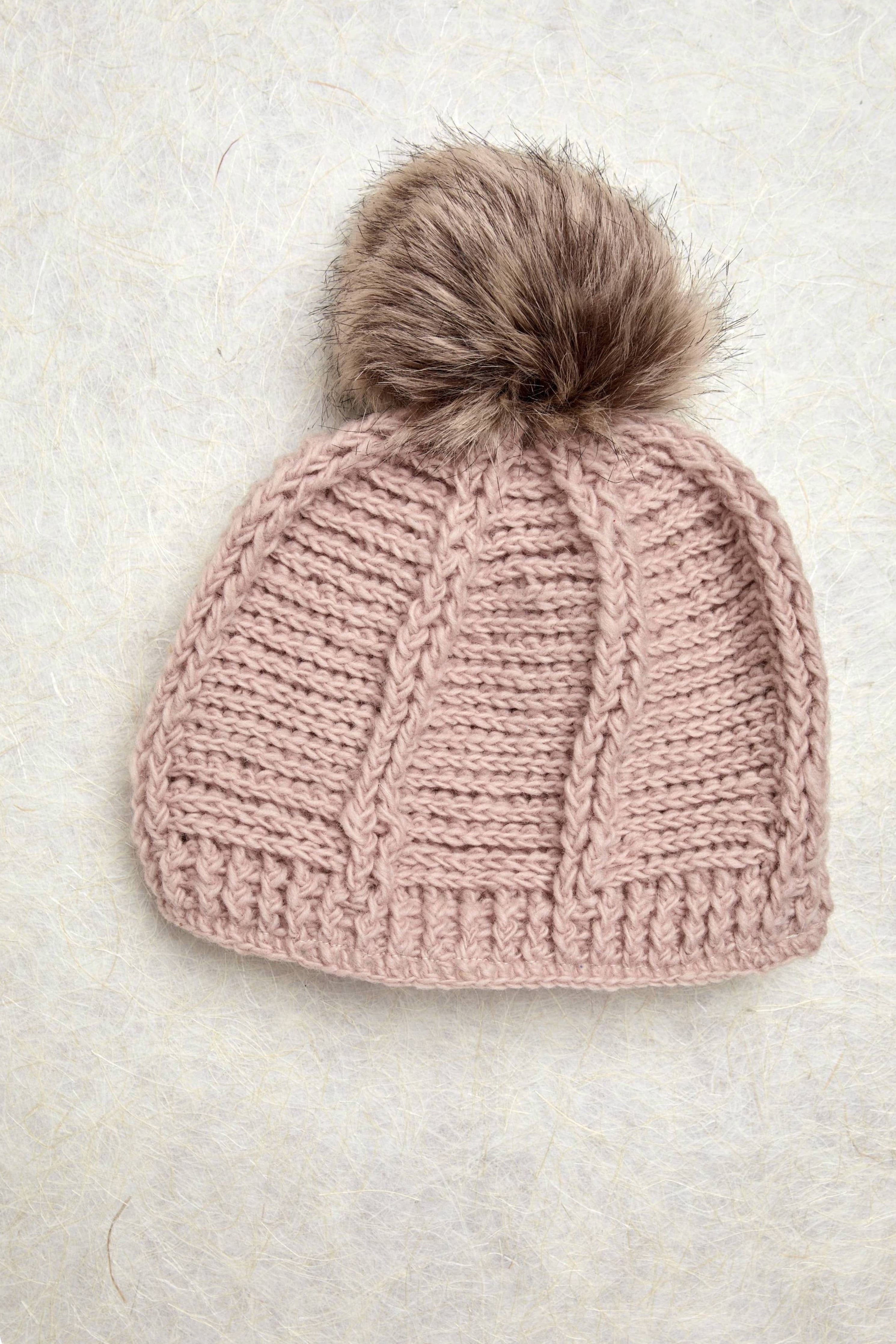 By Many Hands - Vente Bonnet – femme - Bonnet en crochet Brecken Tan/Rose1