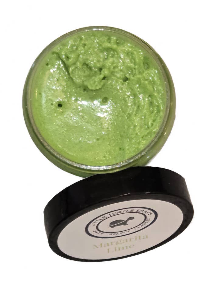 Gommage au sucre fouetté au lait de chèvre et à la lime Margarita pour la vente par Little Turtle Soaps