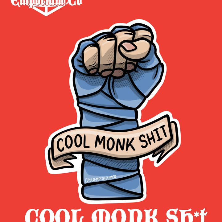 Pegatina de DnD 'Mierda de Monje Guay' para venta al por mayor de DnD Emporium Co