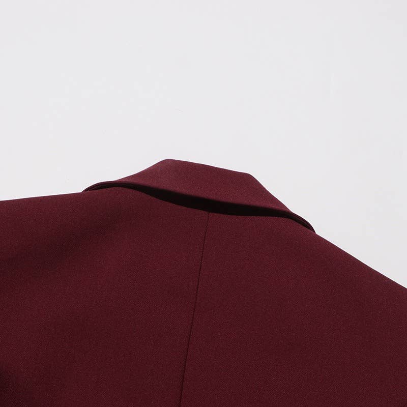 BL35Y Burgundy Cape Blazer – Tailored Fall Elegance for wholesale on Faire11