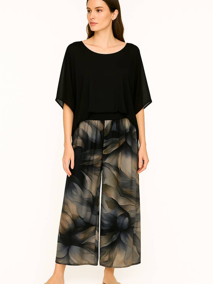 Silkiga Smoky Magnolia-byxor för wholesale av Marisima by Urban Mangoz
