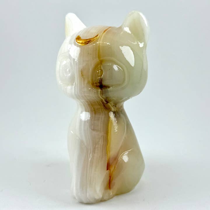 Luna Cat Jade Carving, Large for wholesale by Liv Rocks