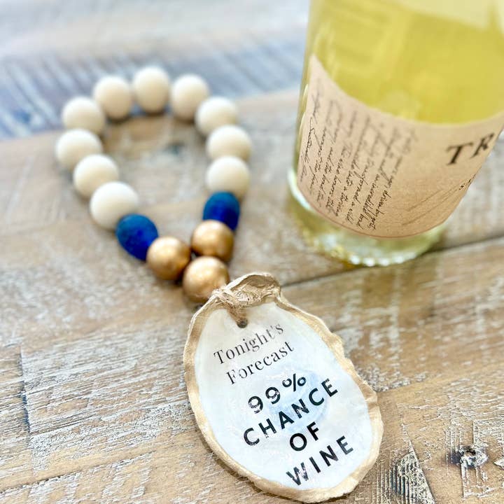 Coast and Cork - Wholesale Wine Charm - Tonight's Forecast 99% Chance of Wine - Beaded Bottle Charm
