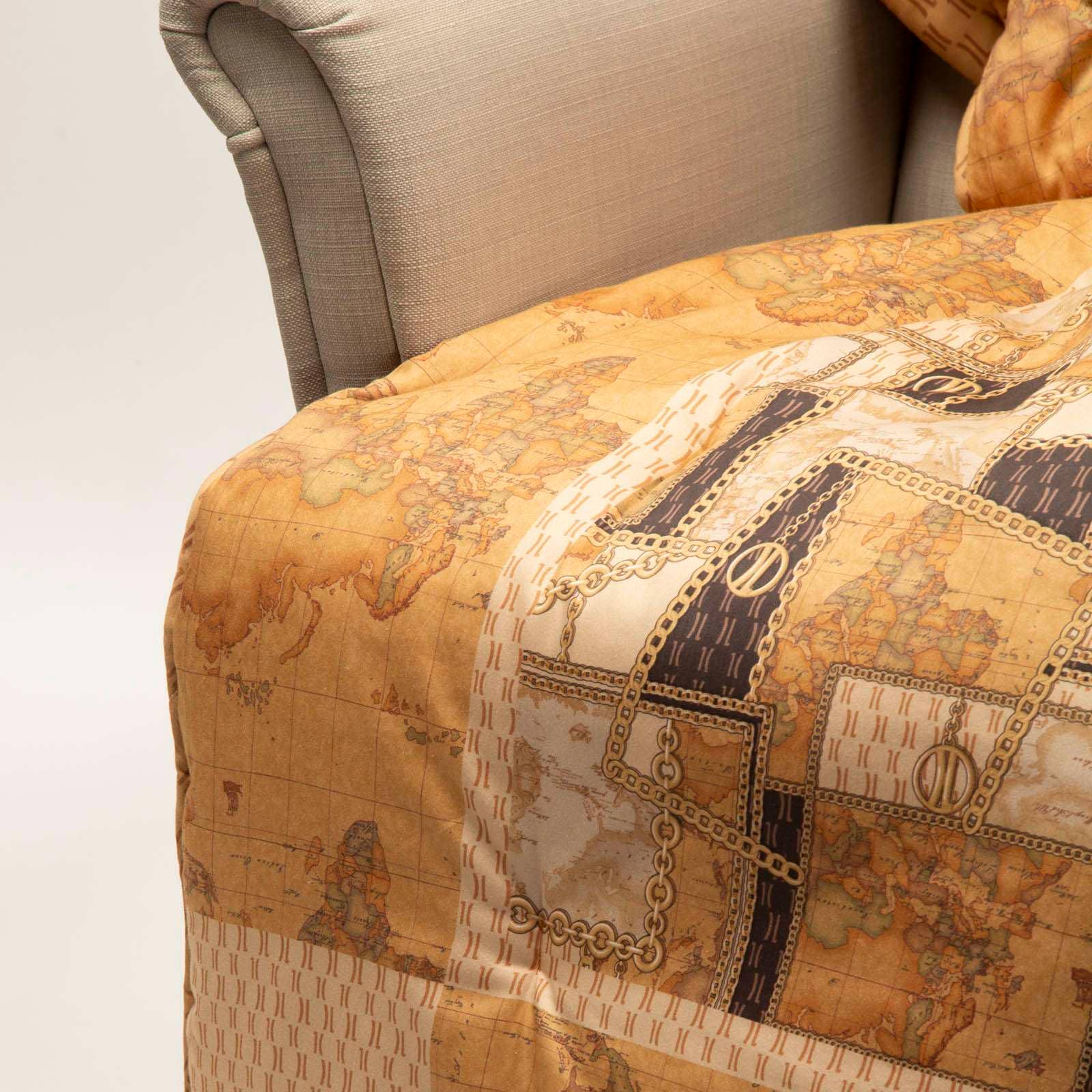 caleffi spa - Venta al por mayor Mantas de sofá - Tela escocesa de satén de algodón para cama caliente Geo Chain Alviero Martini2