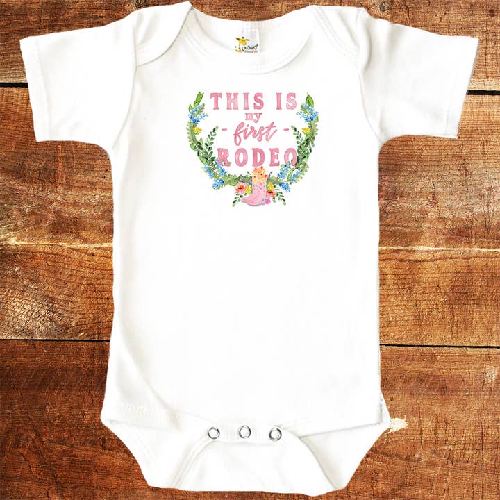 Knollwood Lane - Venta al por mayor Body sin pies - Bebés - Este es mi primer mono rosa de rodeo2