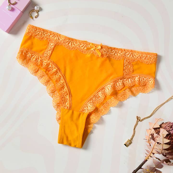 Kiera - Gul Mesh Trusse for engroshandel hos Hello Peachiee